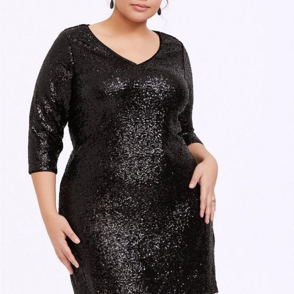 Black Sequin Shift Dress Torrid 5xl